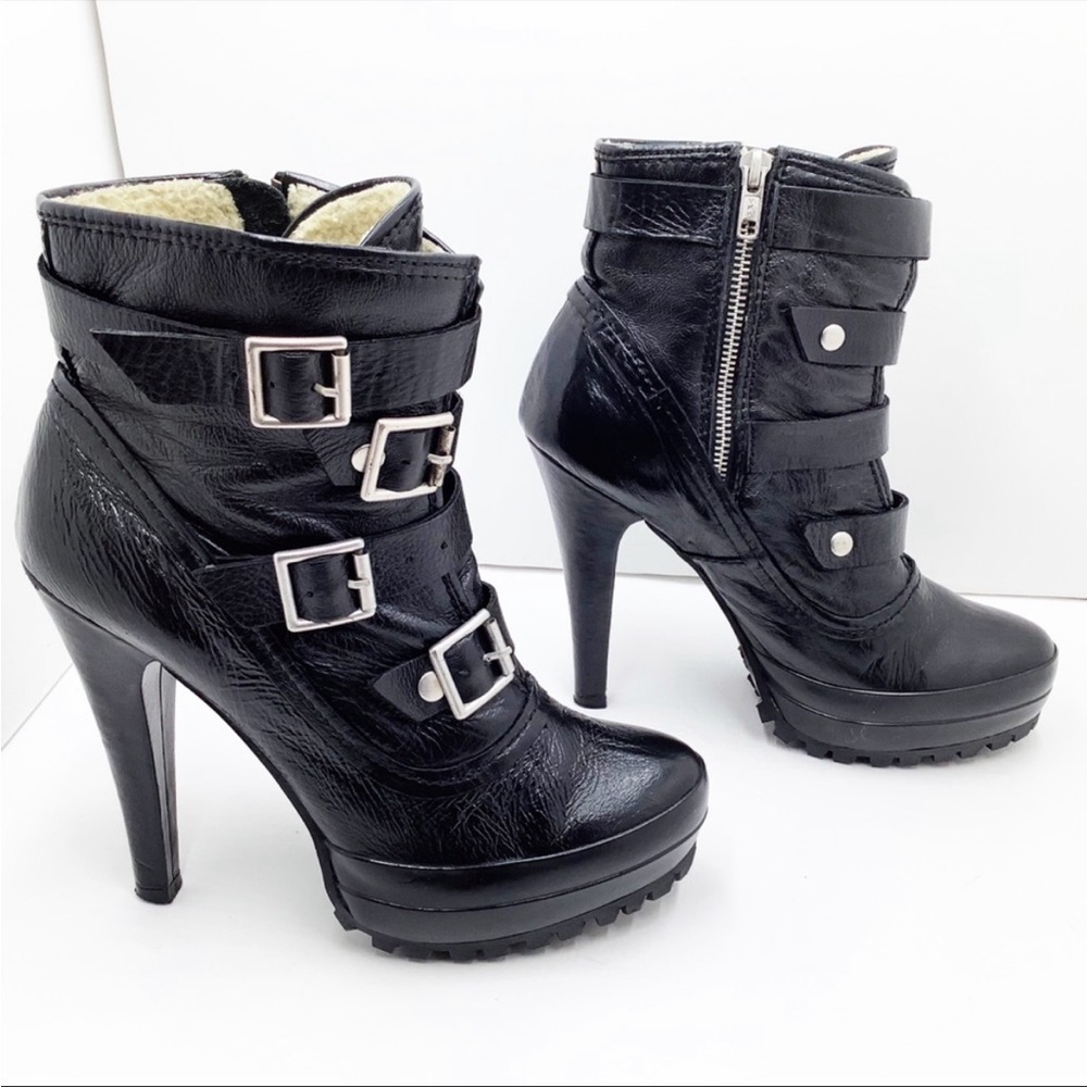 {Steve Madden} Broadwy Platform Fur Trim Ankle Bootie